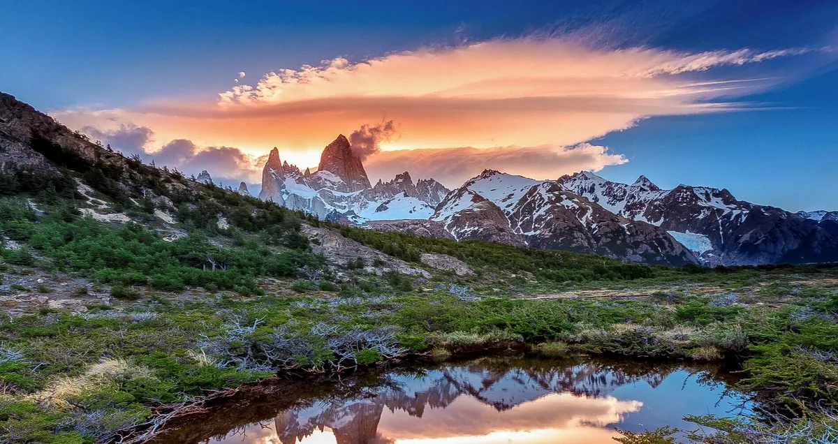 El Fitz Roy al atardecer desde El Chaltén — excursión de día completo desde El Calafate