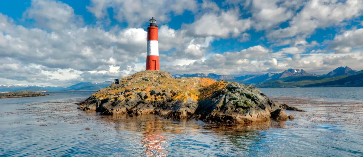 Bosques de lenga y cielo dramático en Tierra del Fuego — camino a la colonia de pingüinos