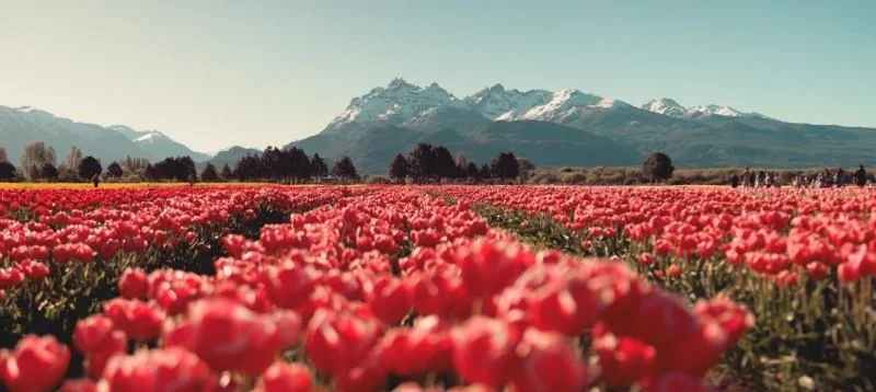 Trevelin abre la temporada de tulipanes con 450 visitantes en la previa